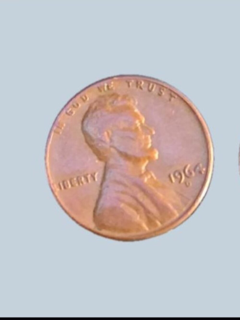 1964 D Lincoln Penny with Liberty On Edge E Pluribus unum